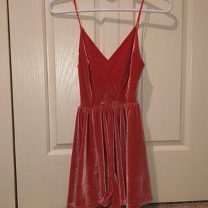 Velvet romper with strappy back
